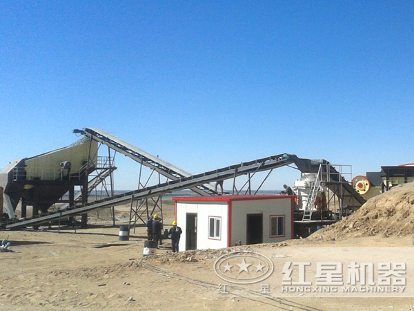 圓錐破生產(chǎn)線安裝、調(diào)試現(xiàn)場