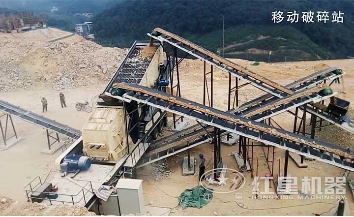 配置反擊破的移動(dòng)制砂客戶現(xiàn)場(chǎng)